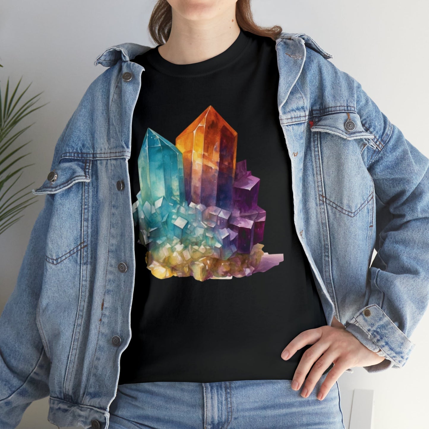 Watercolor Crystal art Unisex Heavy Cotton Tee Daddy N Daughter Gemstones