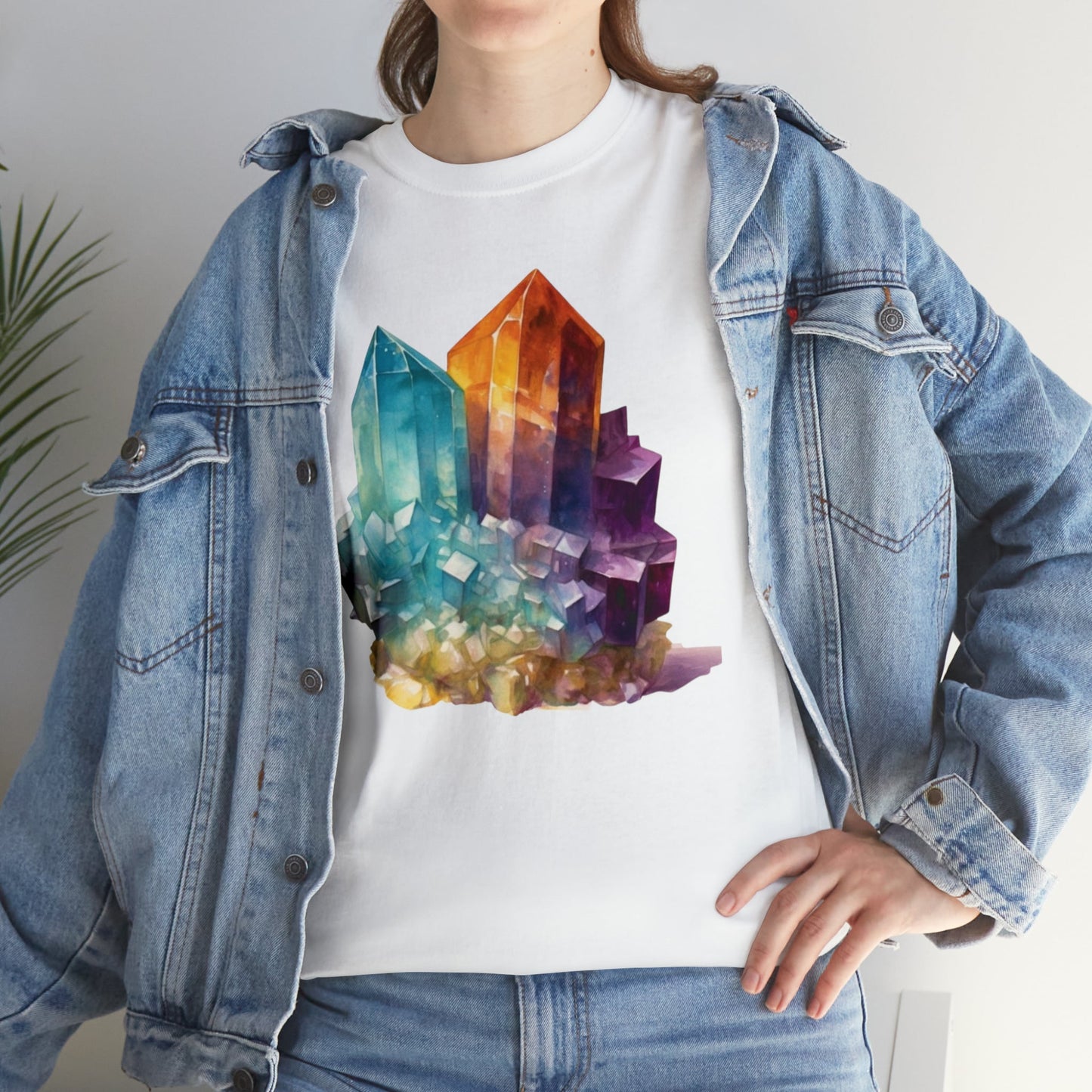 Watercolor Crystal art Unisex Heavy Cotton Tee Daddy N Daughter Gemstones