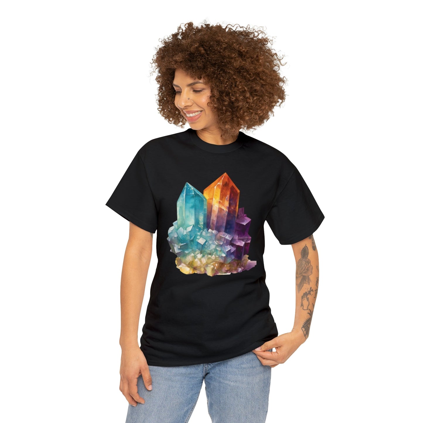 Watercolor Crystal art Unisex Heavy Cotton Tee Daddy N Daughter Gemstones