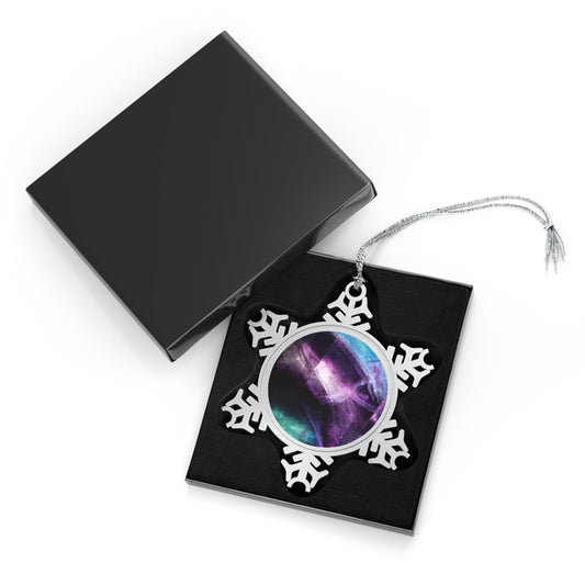 Beautiful Fluorite Christmas ornament crystal inspired Fluorite ornamet gift Pewter Snowflake Ornament Daddy N Daughter Gemstones 