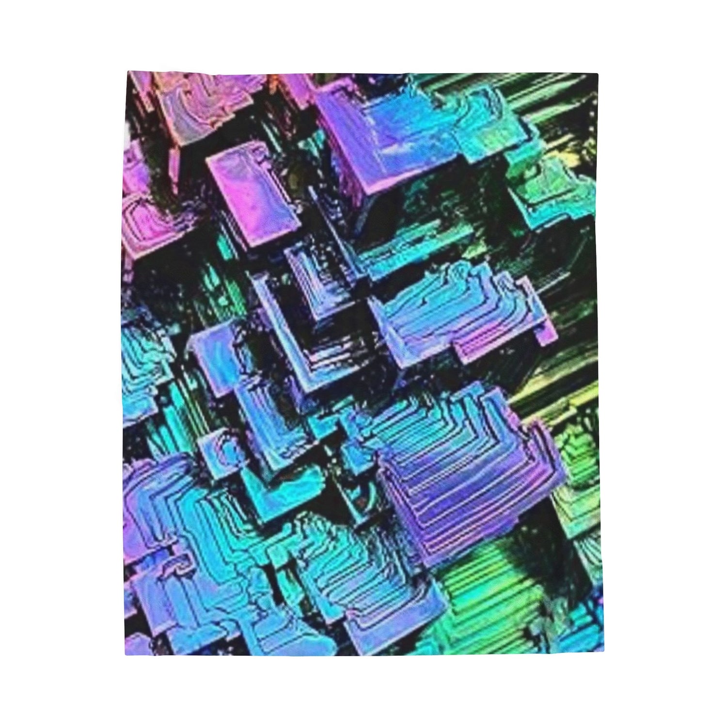 Bismuth blanket, crystal, Bismuth, crystal blanket, Bismuth art, crystal art, Velveteen Plush Blanket Daddy N Daughter Gemstones 