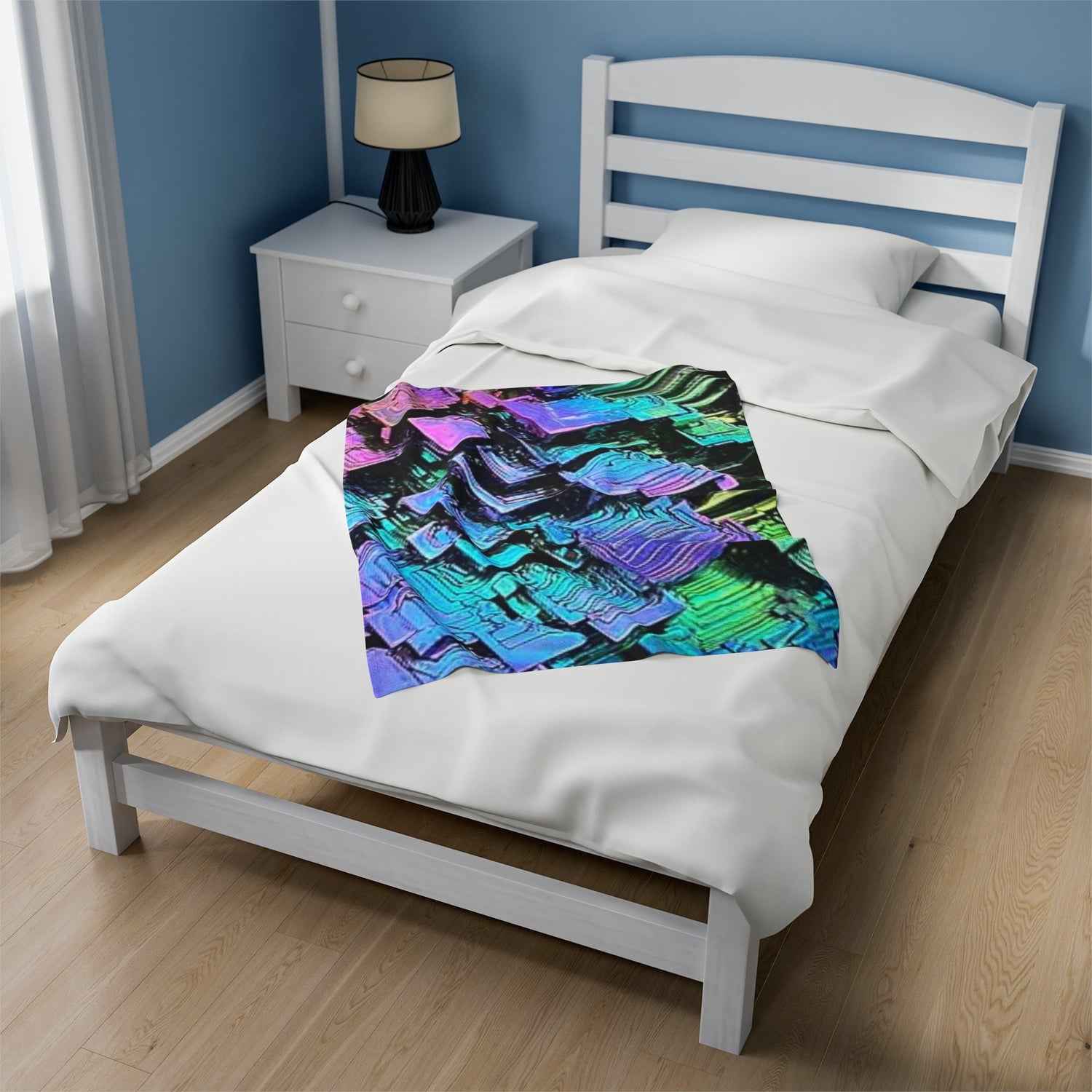 Bismuth blanket, crystal, Bismuth, crystal blanket, Bismuth art, crystal art, Velveteen Plush Blanket Daddy N Daughter Gemstones 