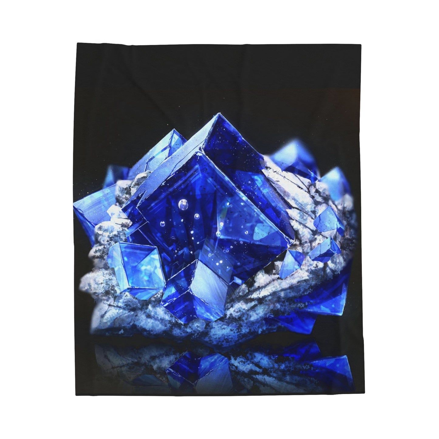 Blue fluorite specimen Velveteen Plush Blanket Daddy N Daughter Gemstones 