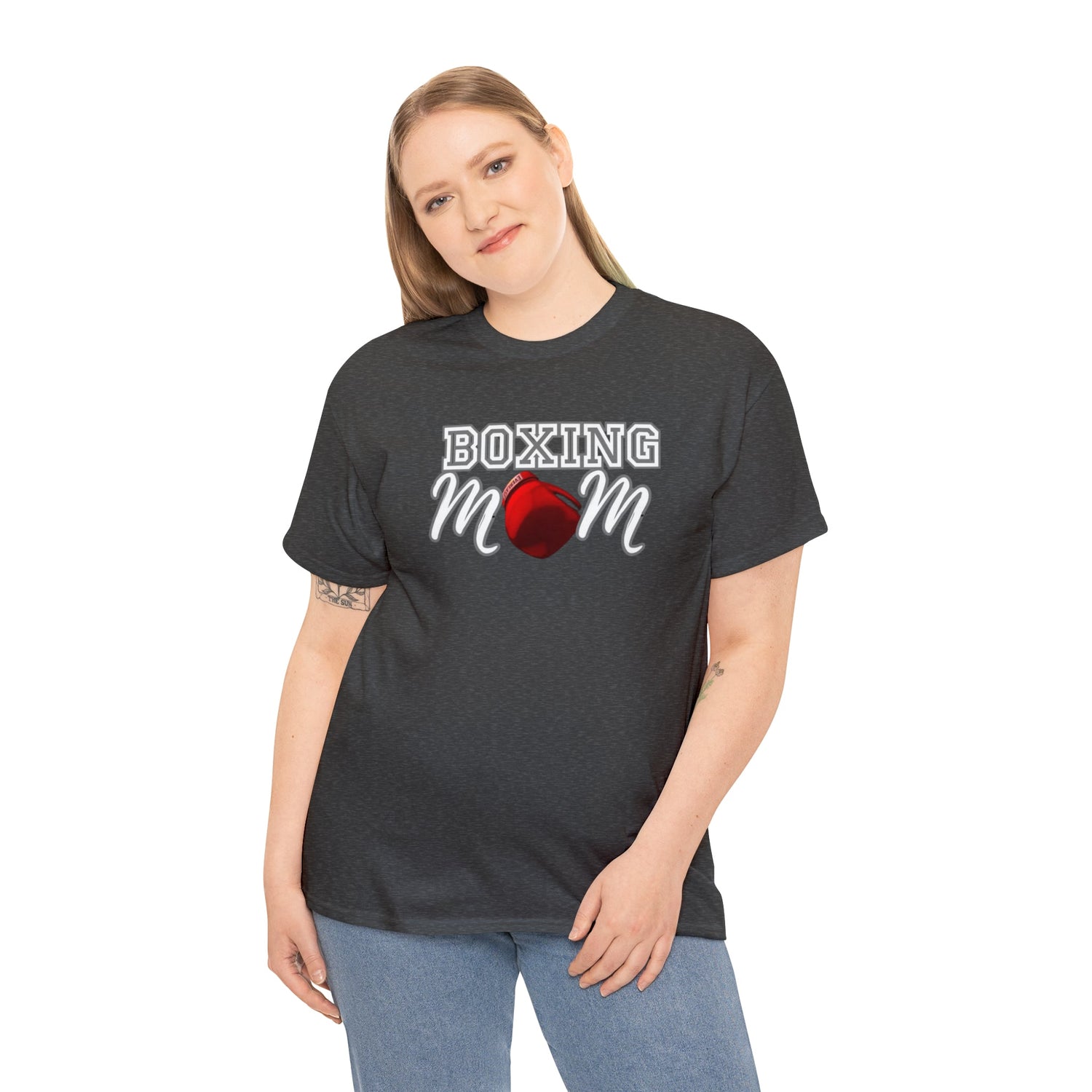 Boxing mom, boxing, mom shirt, mothers day, sports shirt, mom, mama shirt, boxing shirt, mama, mom t-shirt, t-shirt, Heavy Cotton Tee Daddy N Daughter Gemstones 