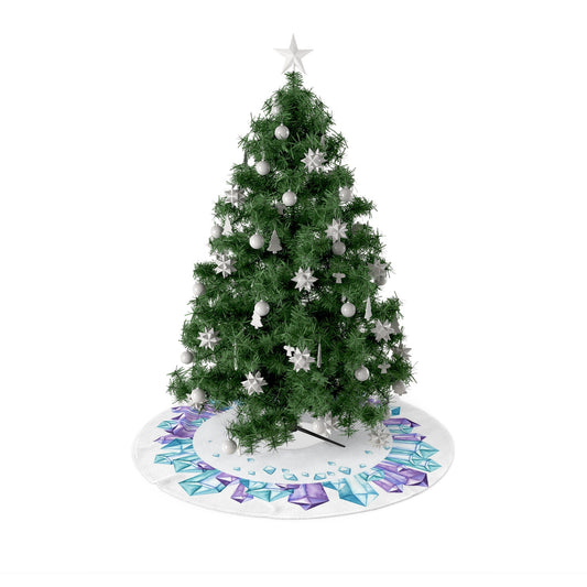 Crystal watercolor art crystal Christmas Tree Skirts Daddy N Daughter Gemstones 