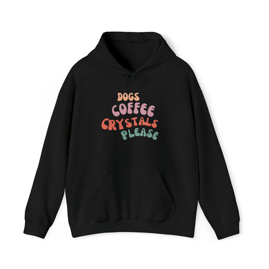 Dogs coffee crystals, dog hoodie coffee hoodie crystal hoodie Unisex Heavy Blend™ Hooded Sweatshirt Daddy N Daughter Gemstones 