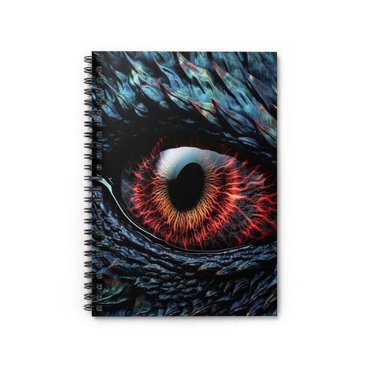 Dragon eye, mythology, dragon, mythical, blue colorful dragon, mythical creature, Spiral Notebook - Ruled Line Daddy N Daughter Gemstones 