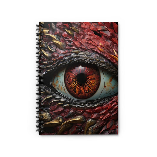 Dragon eye, mythology, dragon, mythical, lava dragon, mythical creature, Spiral Notebook - Ruled Line Daddy N Daughter Gemstones 