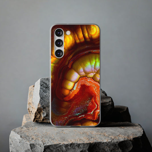 Fire agate phone case, crystal, crystal art, fire agate art, fire agate crystal, Flexi Cases Daddy N Daughter Gemstones 