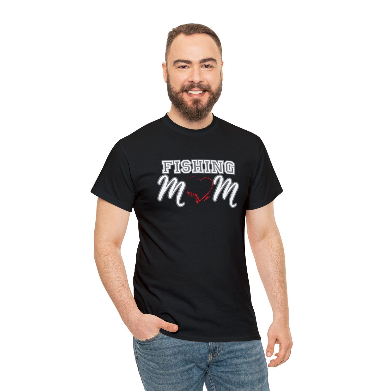 Fishing mom, fishing, mom shirt, mothers day, sports shirt, mom, mama shirt, fishing shirt, mama, mom t-shirt, t-shirt, Heavy Cotton Tee Daddy N Daughter Gemstones 