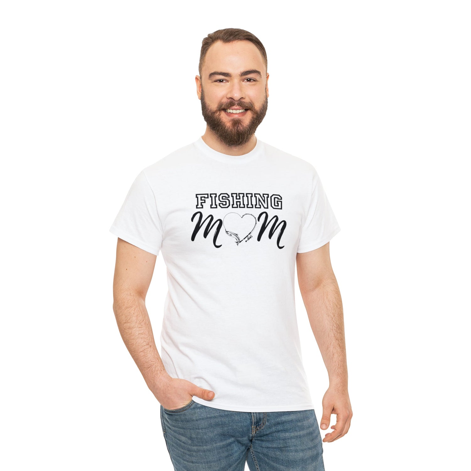 Fishing mom, fishing, mom shirt, mothers day, sports shirt, mom, mama shirt, fishing shirt, mama, mom t-shirt, t-shirt,Heavy Cotton Tee Daddy N Daughter Gemstones 