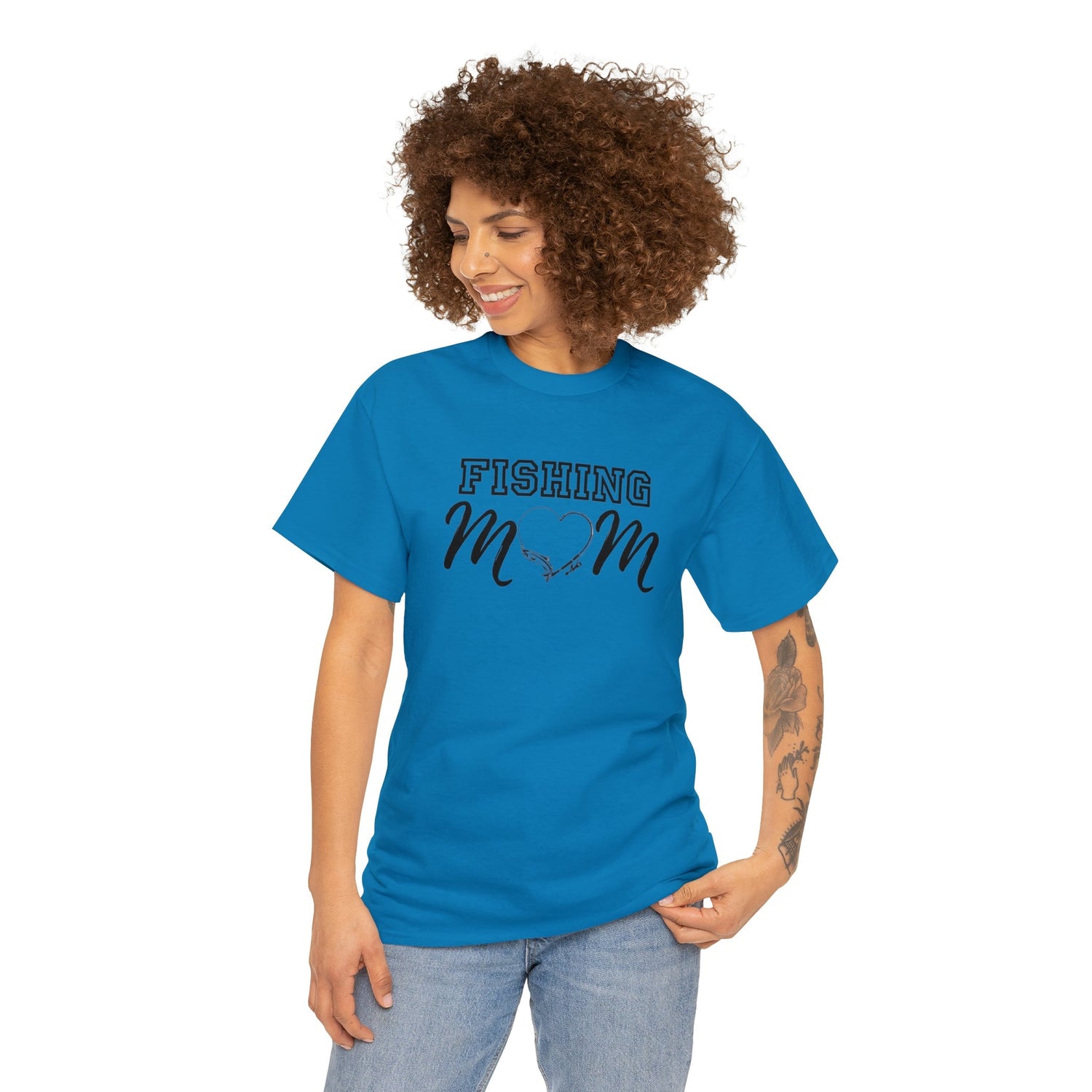 Fishing mom, fishing, mom shirt, mothers day, sports shirt, mom, mama shirt, fishing shirt, mama, mom t-shirt, t-shirt,Heavy Cotton Tee Daddy N Daughter Gemstones 