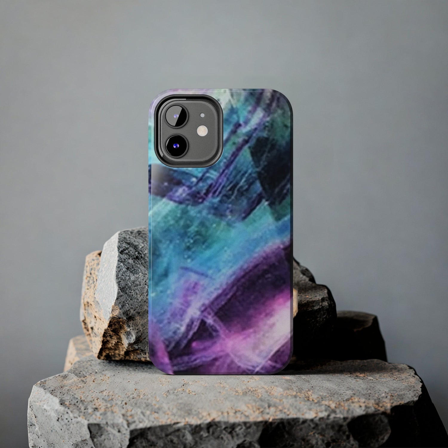 Fluorite phone case, Fluorite art, crystal art, rainbow Fluorite, crystalphone case, Tough Phone Cases Daddy N Daughter Gemstones 