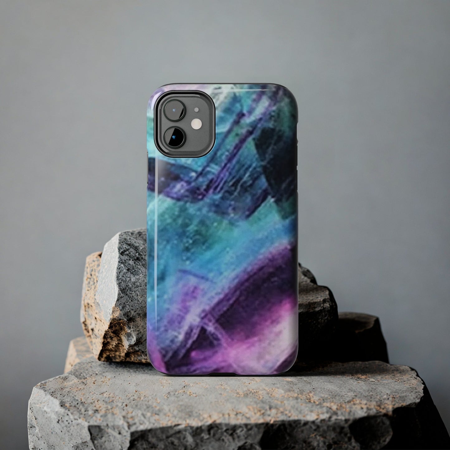 Fluorite phone case, Fluorite art, crystal art, rainbow Fluorite, crystalphone case, Tough Phone Cases Daddy N Daughter Gemstones 