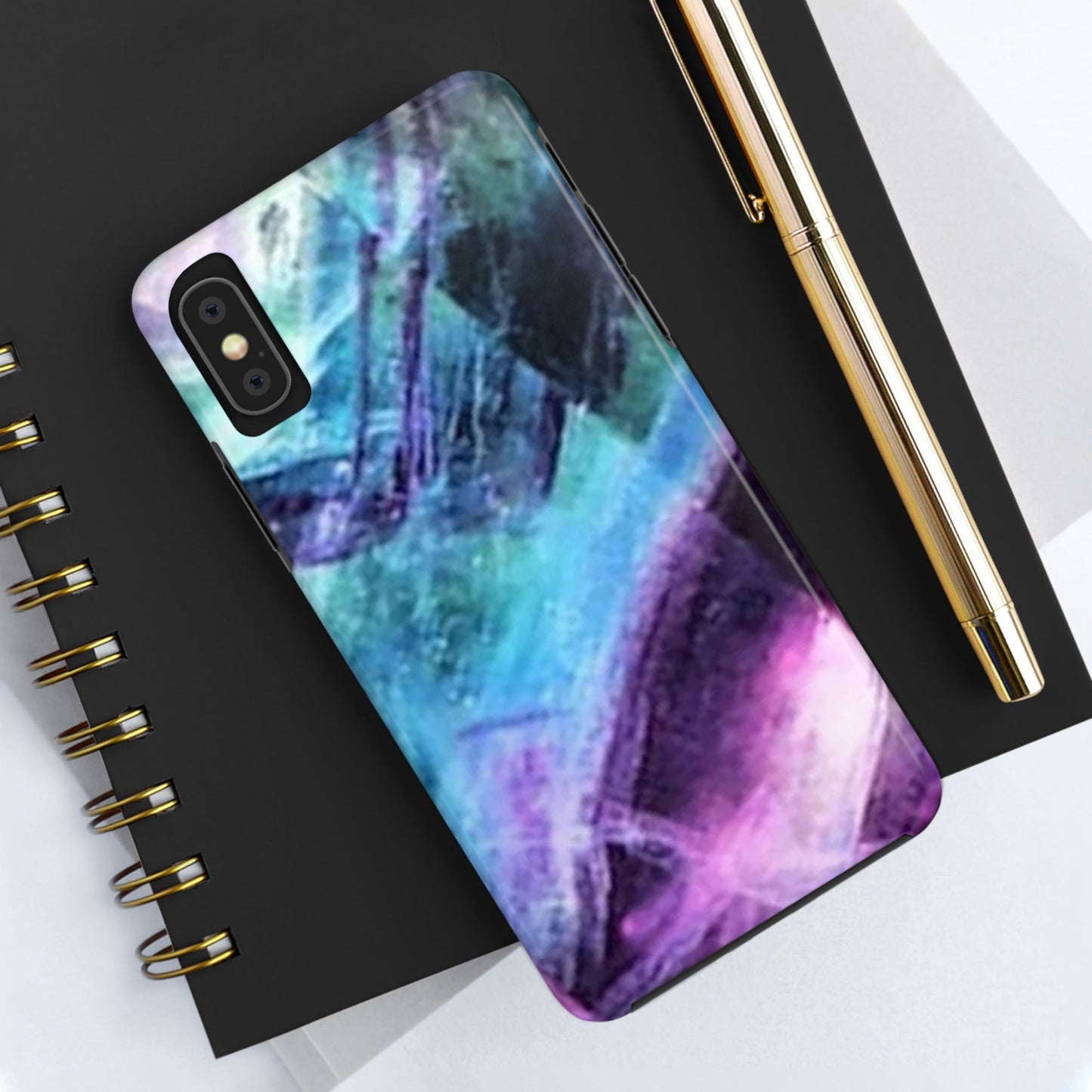 Fluorite phone case, Fluorite art, crystal art, rainbow Fluorite, crystalphone case, Tough Phone Cases Daddy N Daughter Gemstones 