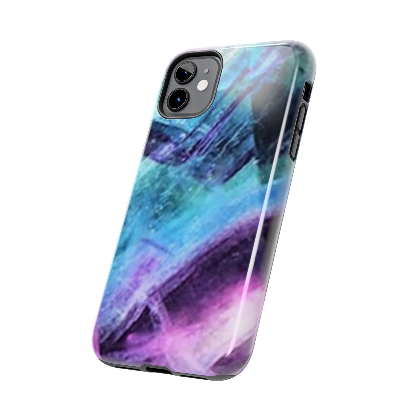 Fluorite phone case, Fluorite art, crystal art, rainbow Fluorite, crystalphone case, Tough Phone Cases Daddy N Daughter Gemstones 