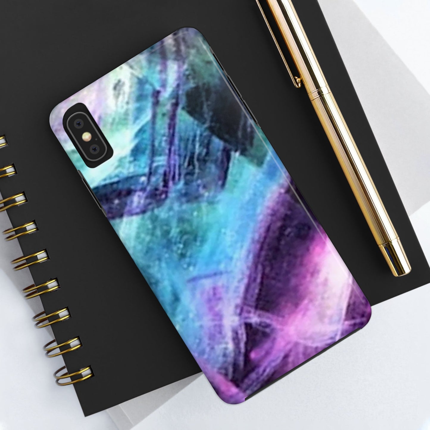 Fluorite phone case, Fluorite art, crystal art, rainbow Fluorite, crystalphone case, Tough Phone Cases Daddy N Daughter Gemstones 