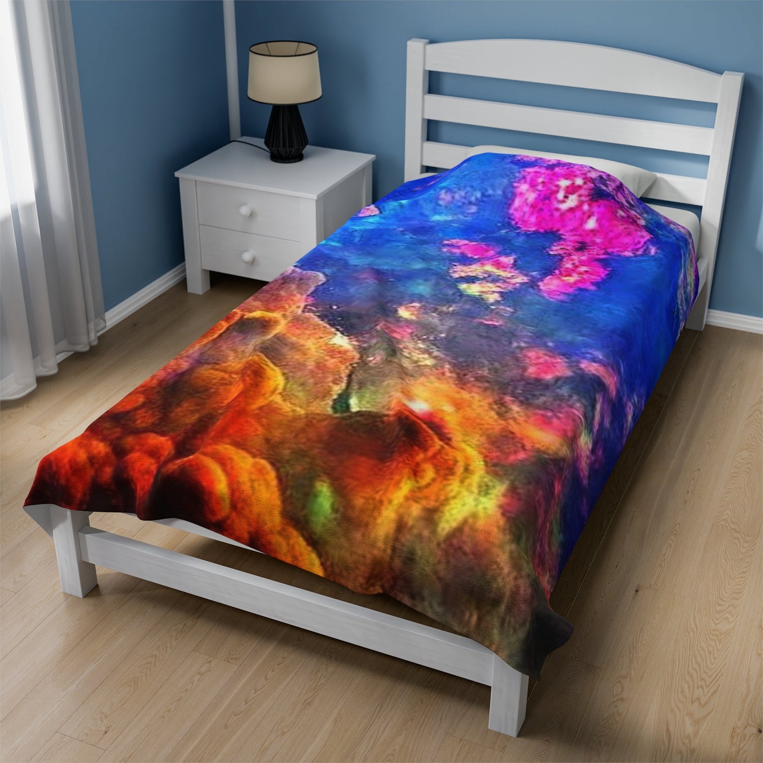 Incredible opal blanket, crystal, opal, crystal blanket, opal art, crystal art, Velveteen Plush Blanket Daddy N Daughter Gemstones 