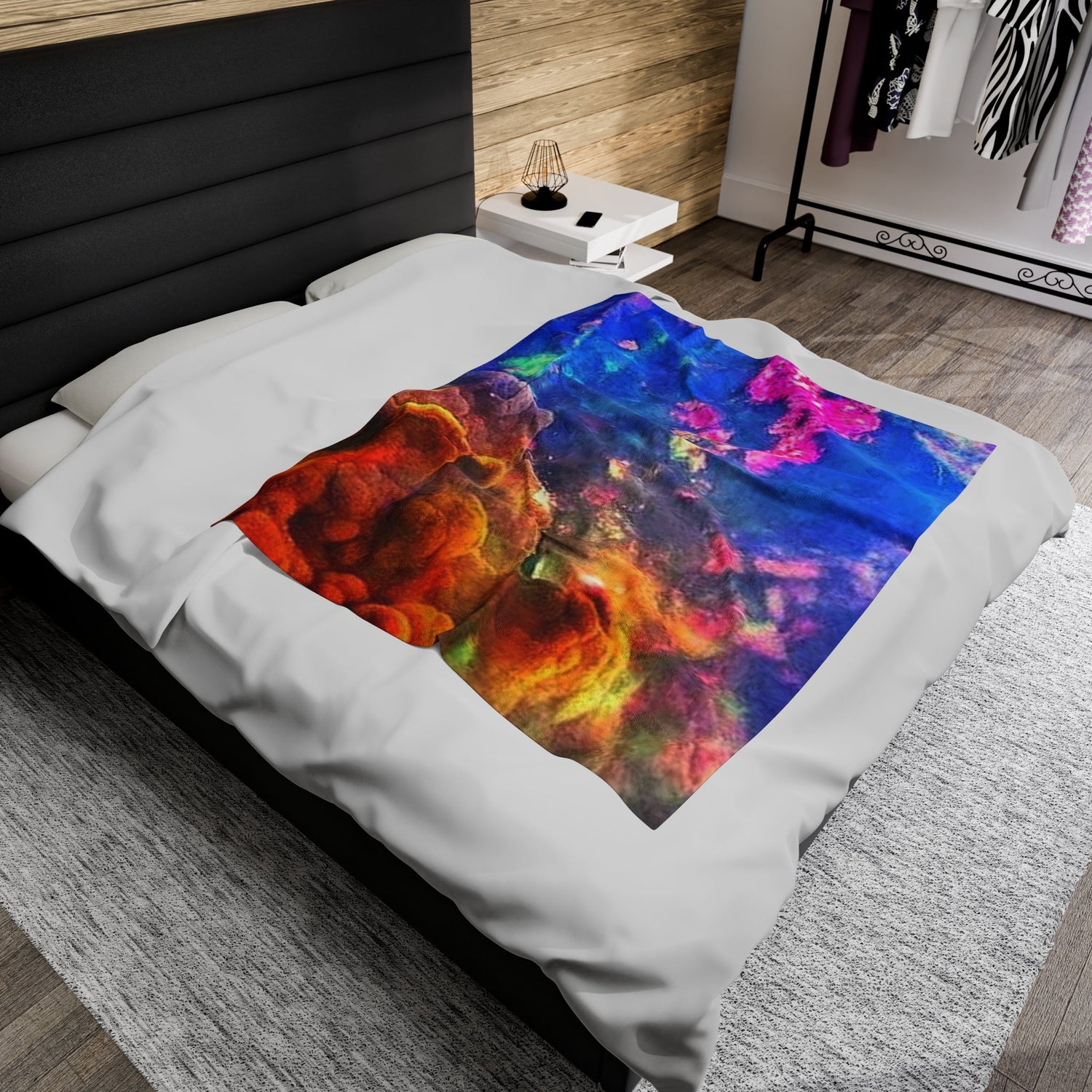 Incredible opal blanket, crystal, opal, crystal blanket, opal art, crystal art, Velveteen Plush Blanket Daddy N Daughter Gemstones 