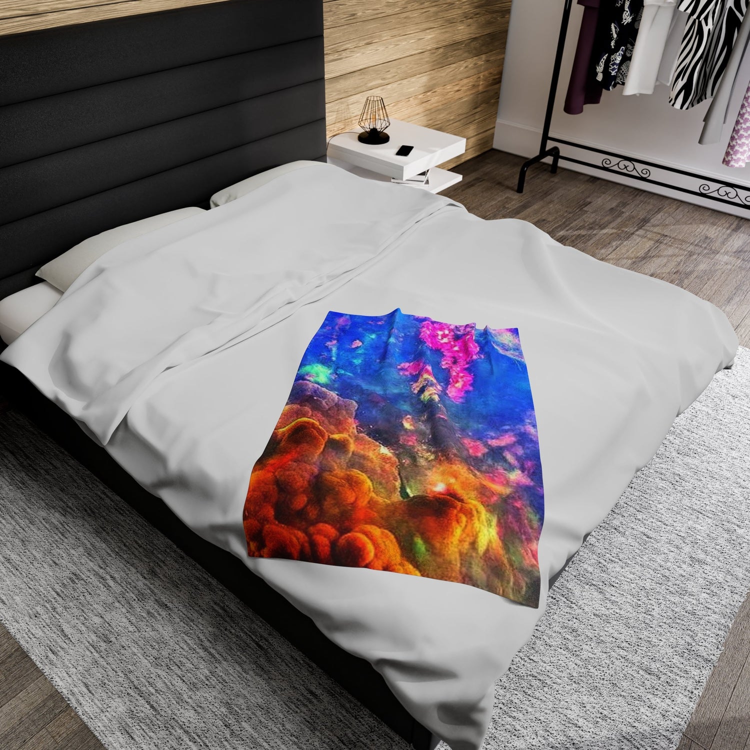 Incredible opal blanket, crystal, opal, crystal blanket, opal art, crystal art, Velveteen Plush Blanket Daddy N Daughter Gemstones 