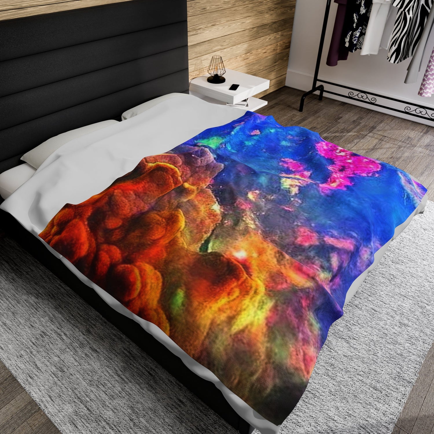 Incredible opal blanket, crystal, opal, crystal blanket, opal art, crystal art, Velveteen Plush Blanket Daddy N Daughter Gemstones 