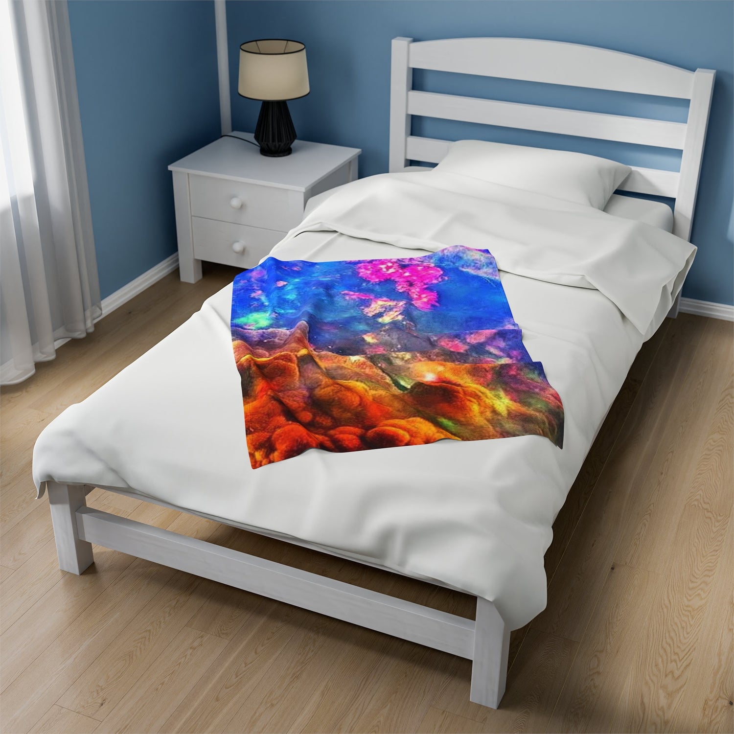 Incredible opal blanket, crystal, opal, crystal blanket, opal art, crystal art, Velveteen Plush Blanket Daddy N Daughter Gemstones 