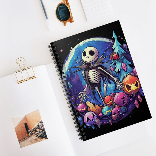 Nightmare before Christmas inspired Spiral Notebook - Ruled Line Daddy N Daughter Gemstones 