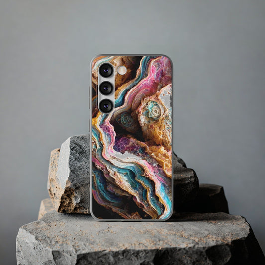 Unique agate phone case, crystal, crystal art, agate art, agate crystal, Flexi Cases Daddy N Daughter Gemstones 