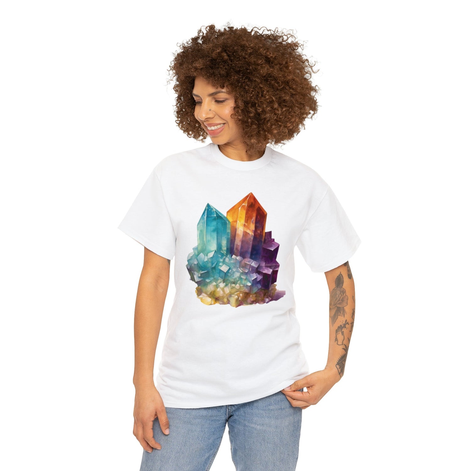 Watercolor Crystal art Unisex Heavy Cotton Tee Daddy N Daughter Gemstones 