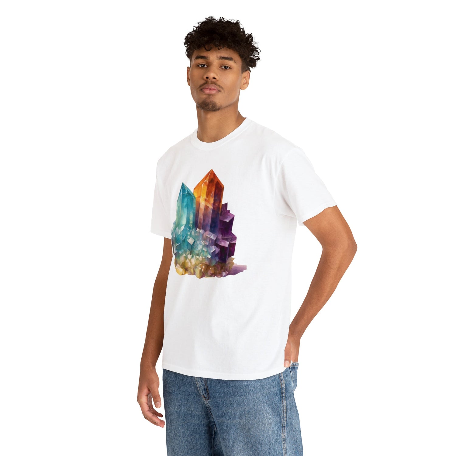 Watercolor Crystal art Unisex Heavy Cotton Tee Daddy N Daughter Gemstones 