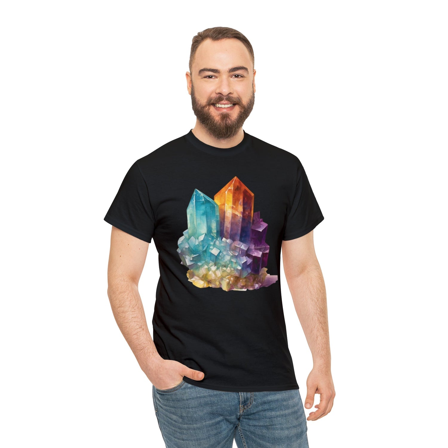 Watercolor Crystal art Unisex Heavy Cotton Tee Daddy N Daughter Gemstones 
