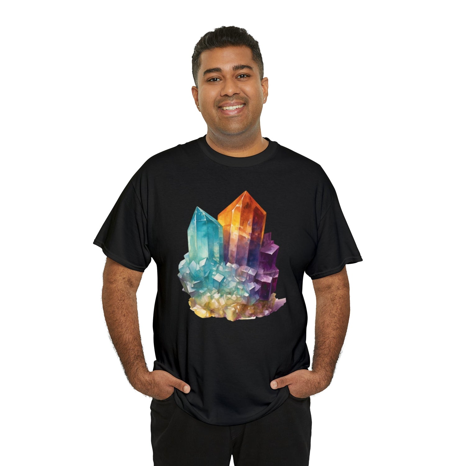 Watercolor Crystal art Unisex Heavy Cotton Tee Daddy N Daughter Gemstones 