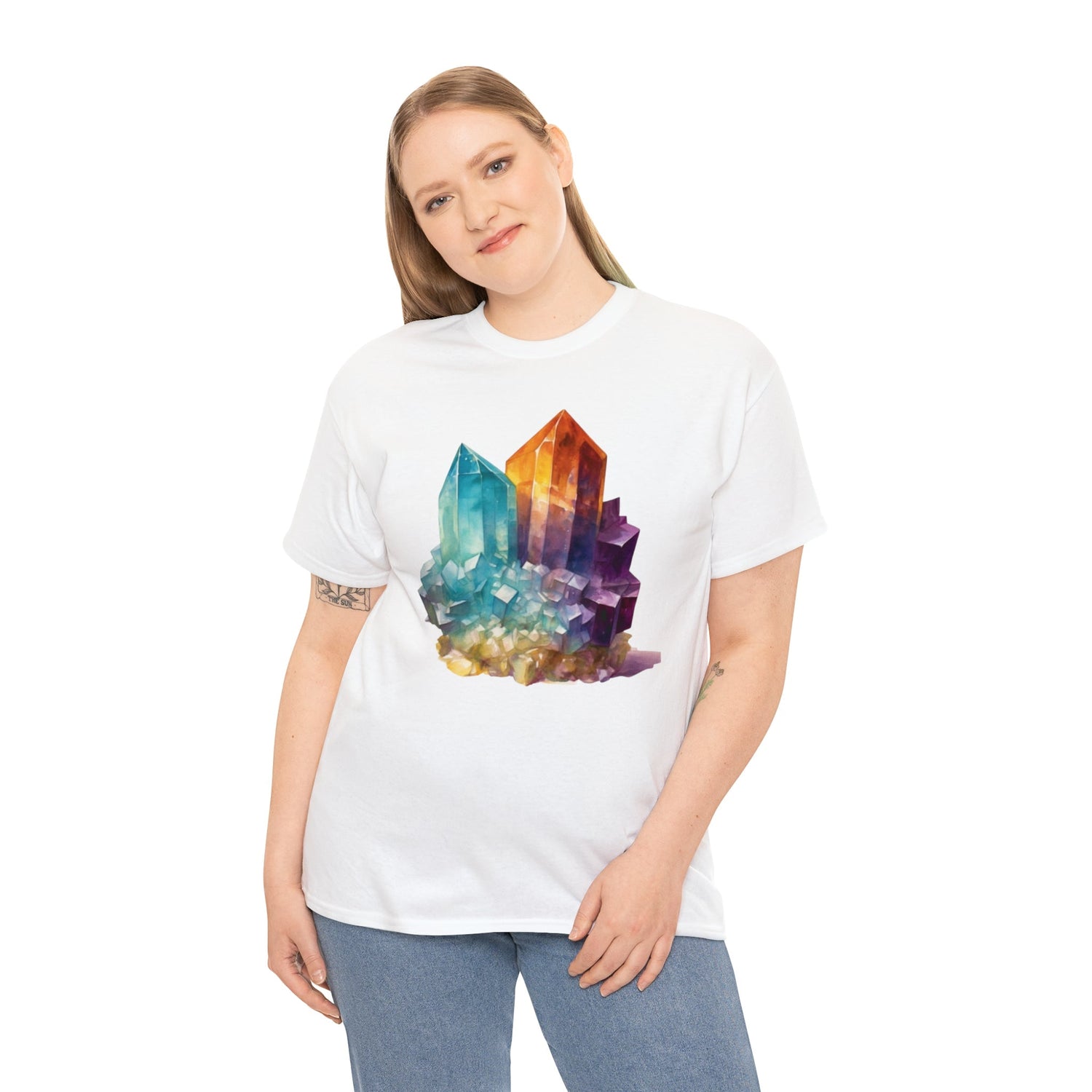 Watercolor Crystal art Unisex Heavy Cotton Tee Daddy N Daughter Gemstones 