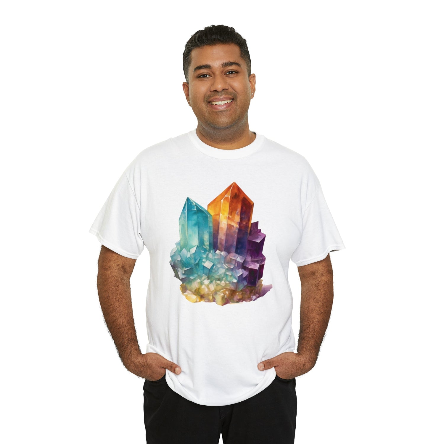 Watercolor Crystal art Unisex Heavy Cotton Tee Daddy N Daughter Gemstones 