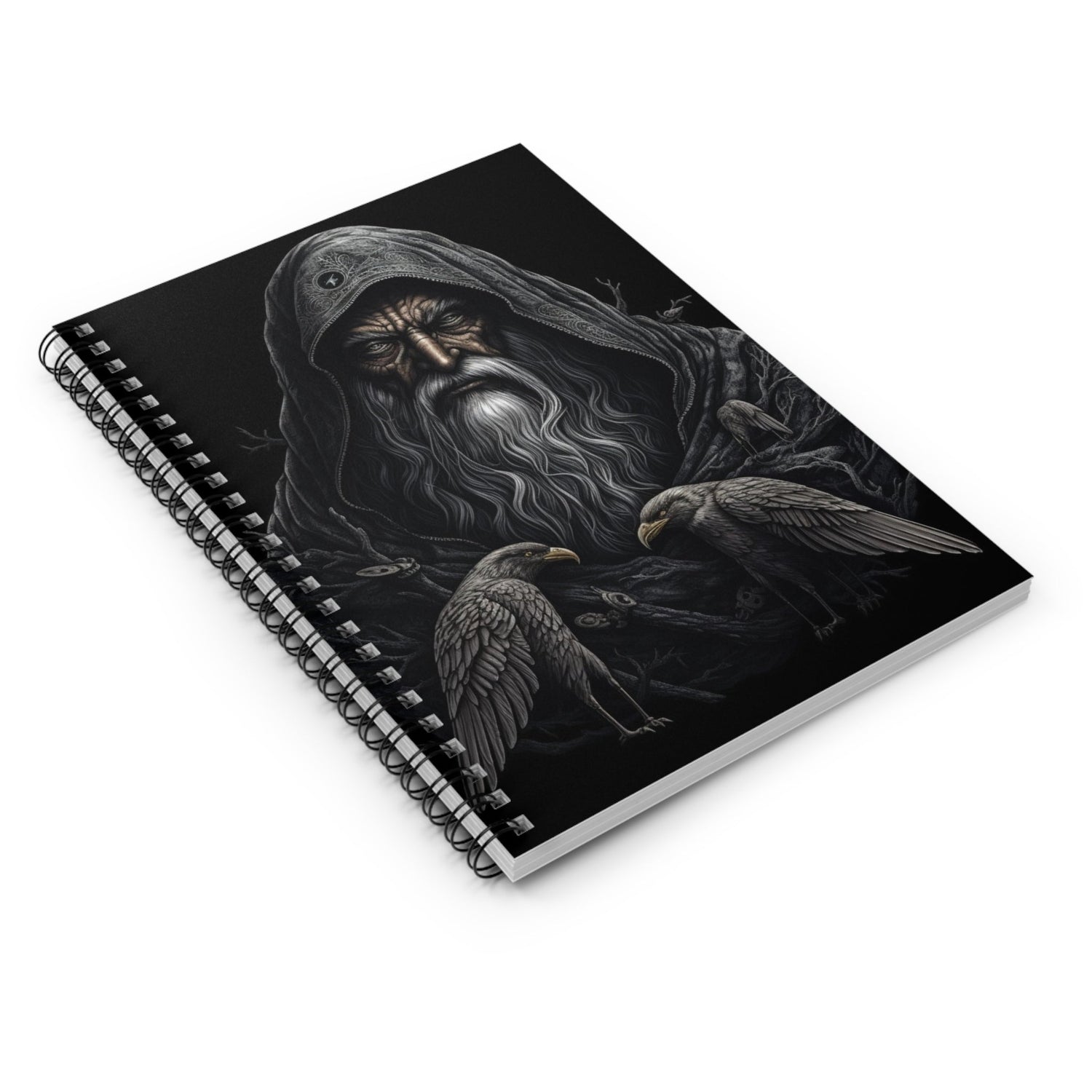 Wizard raven goth Spiral Notebook - Ruled Line Daddy N Daughter Gemstones 