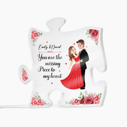 You are the missing piece to my heart Printed Acrylic Puzzle Plaque Daddy N Daughter Gemstones 